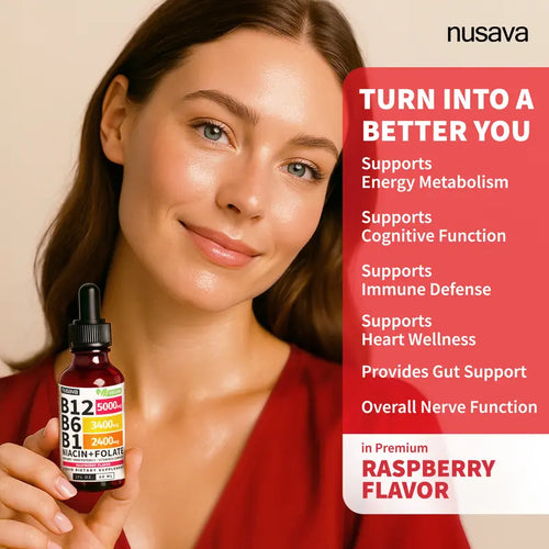 (1-PACKRaspberry) Vitamin B12 Liquid Supplement Drops  - Edible Support for Energy, Brain & Heart, Non-GMO & Gluten-Free, 4 FI Oz